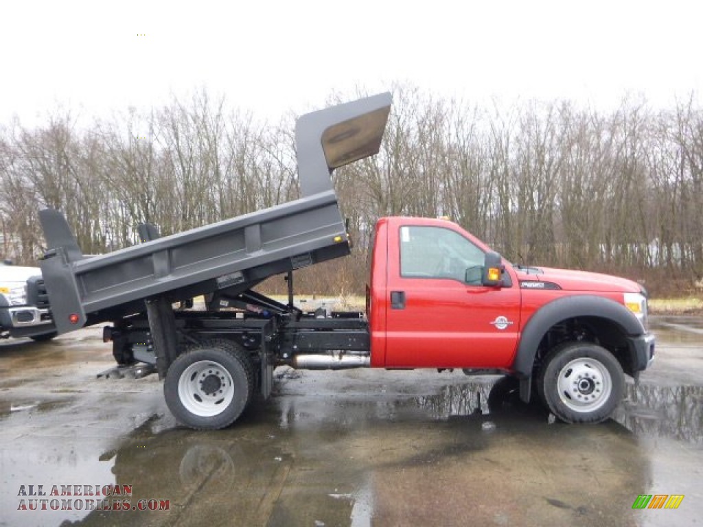 2015 F550 Super Duty XL Regular Cab 4x4 Dump Truck - Vermillion Red / Steel photo #6