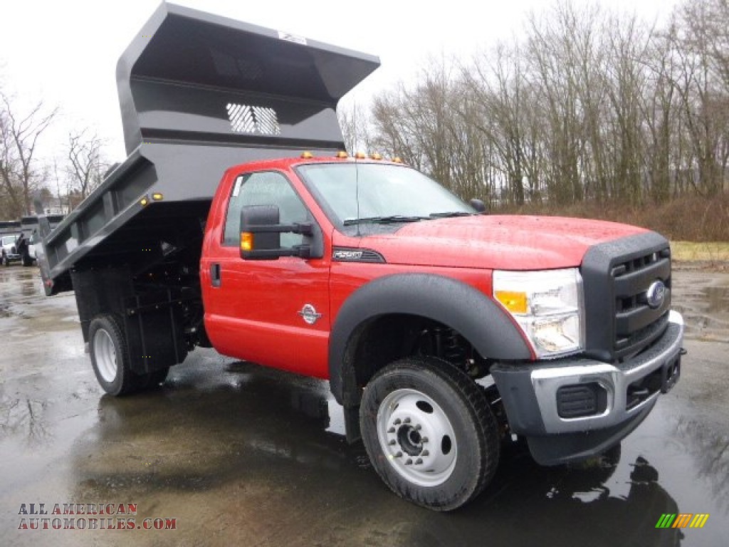 2015 F550 Super Duty XL Regular Cab 4x4 Dump Truck - Vermillion Red / Steel photo #7