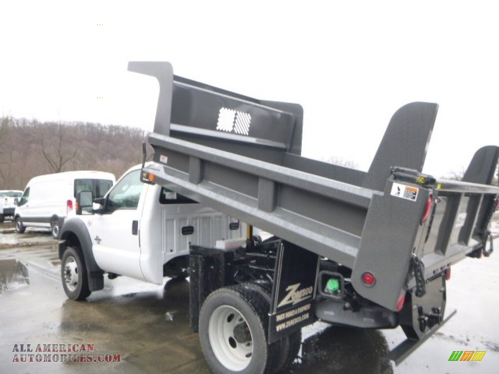 2015 F550 Super Duty XL Regular Cab 4x4 Dump Truck - Oxford White / Steel photo #2