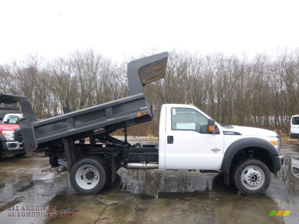 2015 F550 Super Duty XL Regular Cab 4x4 Dump Truck - Oxford White / Steel photo #7