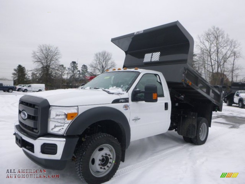 2015 F550 Super Duty XL Regular Cab 4x4 Dump Truck - Oxford White / Steel photo #4