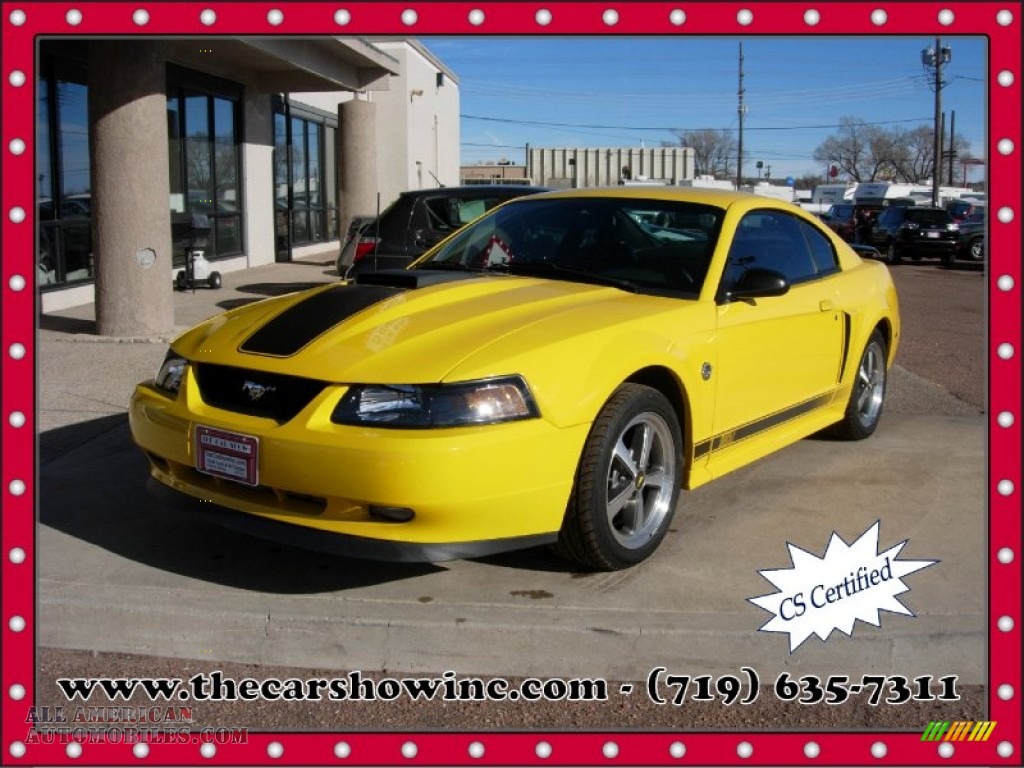 Screaming Yellow / Dark Charcoal Ford Mustang Mach 1 Coupe