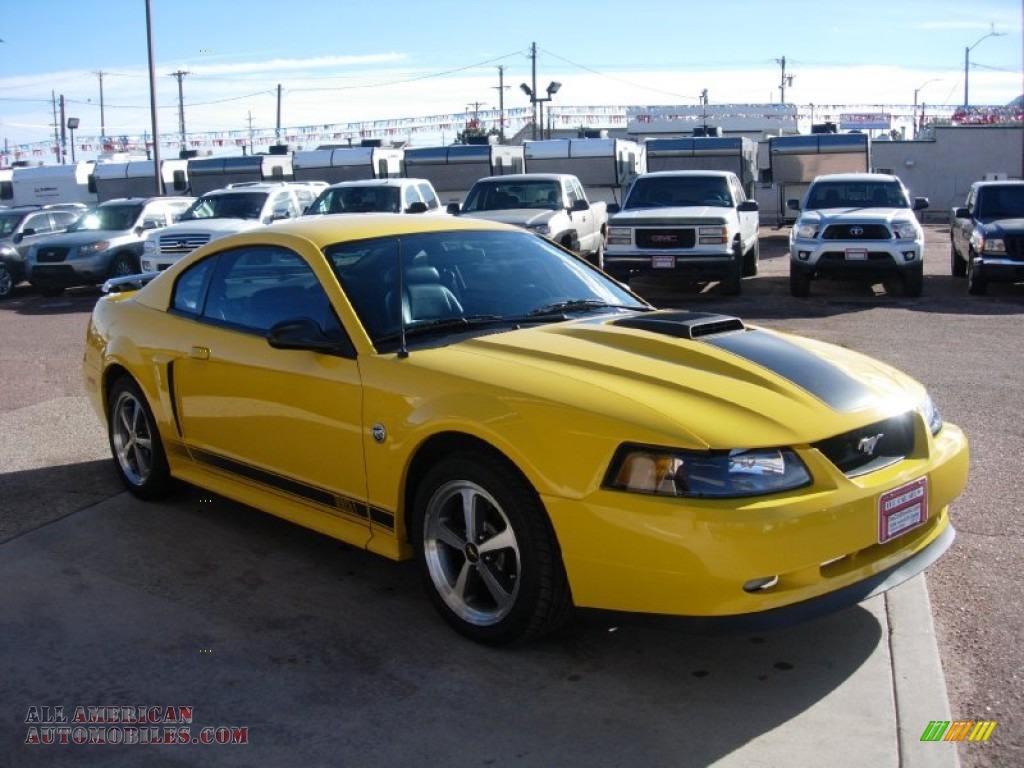 2004 Mustang Mach 1 Coupe - Screaming Yellow / Dark Charcoal photo #7