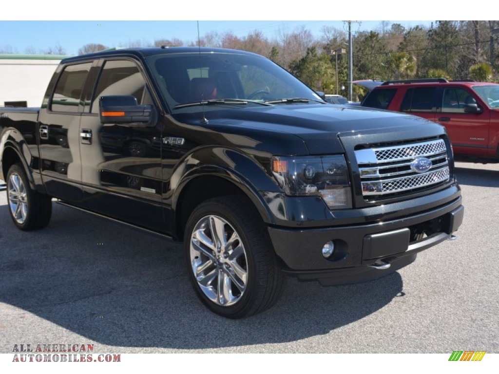 Tuxedo Black Metallic / Limited Unique Red Leather Ford F150 Limited SuperCrew 4x4