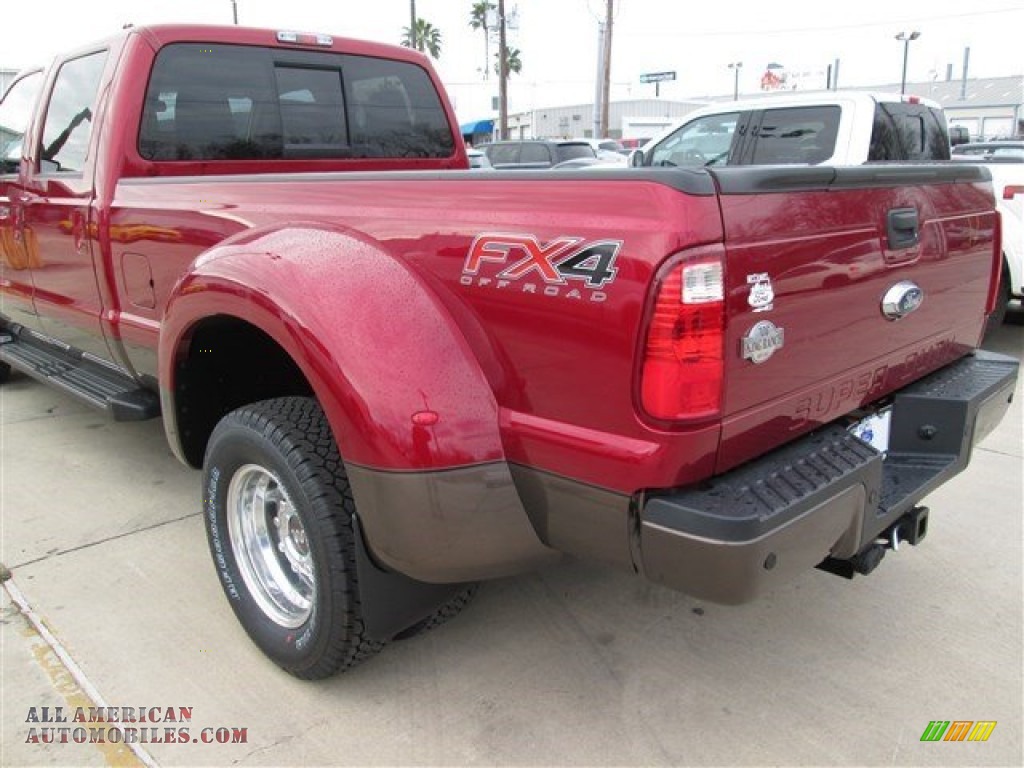 2015 F350 Super Duty Lariat Crew Cab 4x4 DRW - Ruby Red / King Ranch Mesa Antique Affect/Adobe photo #11