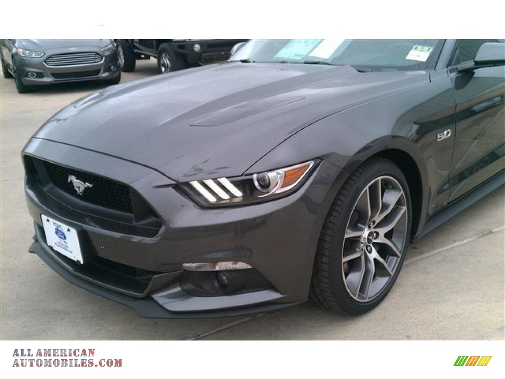 2015 Mustang GT Premium Coupe - Magnetic Metallic / Dark Saddle photo #7