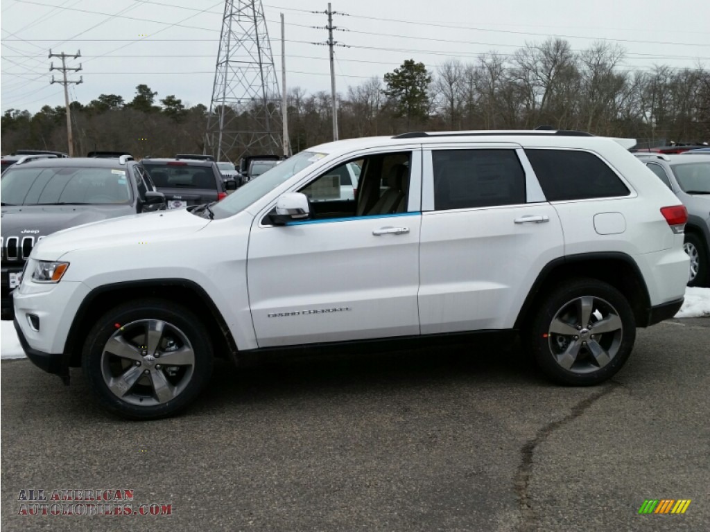 2015 Grand Cherokee Limited 4x4 - Bright White / Black/Light Frost Beige photo #3
