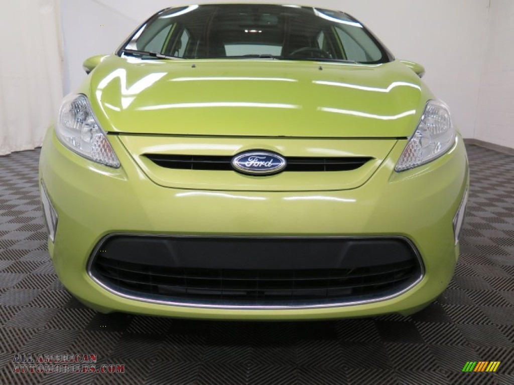 2013 Fiesta Titanium Hatchback - Lime Squeeze / Charcoal Black Leather photo #2