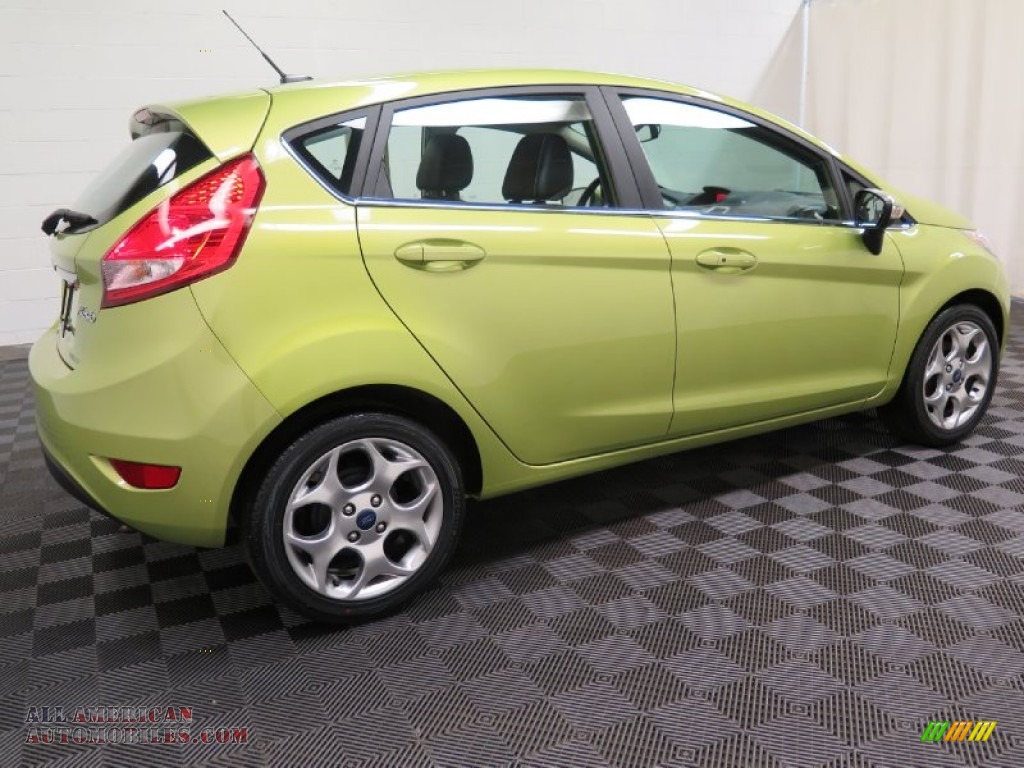 2013 Fiesta Titanium Hatchback - Lime Squeeze / Charcoal Black Leather photo #4