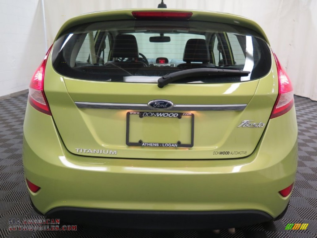 2013 Fiesta Titanium Hatchback - Lime Squeeze / Charcoal Black Leather photo #5