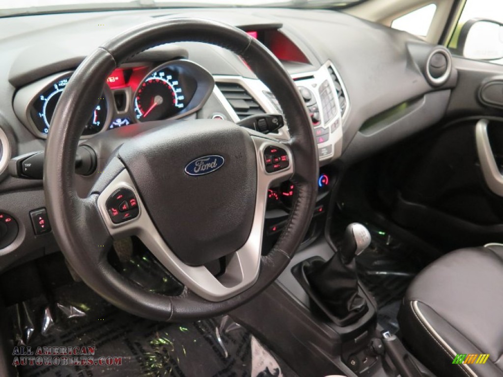 2013 Fiesta Titanium Hatchback - Lime Squeeze / Charcoal Black Leather photo #17