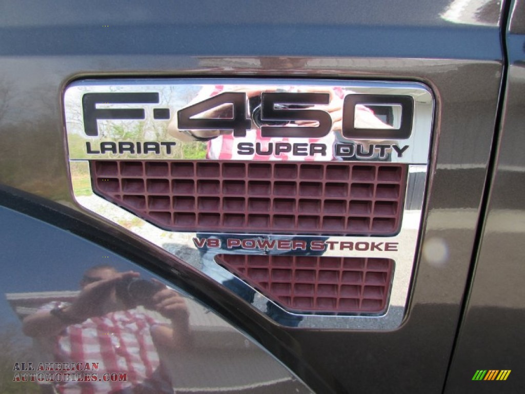 2008 F450 Super Duty Lariat Crew Cab 4x4 Dually - Dark Shadow Gray Metallic / Tan photo #9