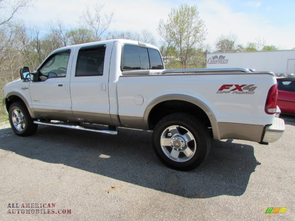2007 F250 Super Duty King Ranch Crew Cab 4x4 - Oxford White Clearcoat / Castano Brown Leather photo #5
