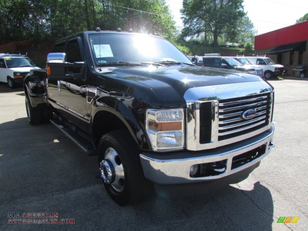 2009 F350 Super Duty Lariat Crew Cab 4x4 Dually - Black Clearcoat / Camel photo #5