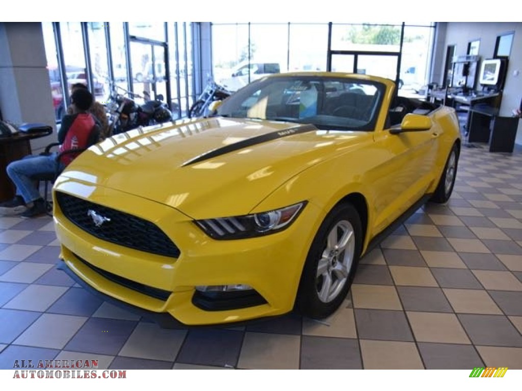 Triple Yellow Tricoat / Ebony Ford Mustang V6 Convertible