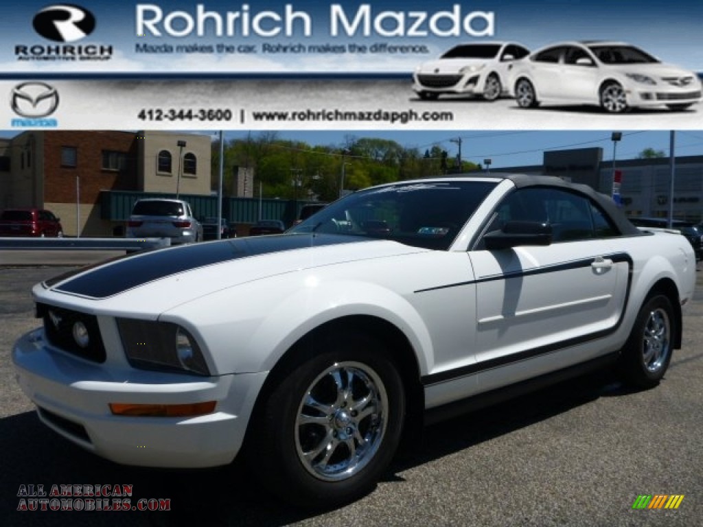 2007 Mustang V6 Deluxe Convertible - Performance White / Dark Charcoal photo #1