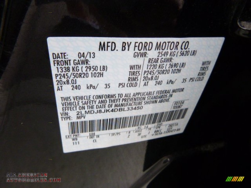 2013 MKX AWD - Tuxedo Black / Medium Light Stone photo #23