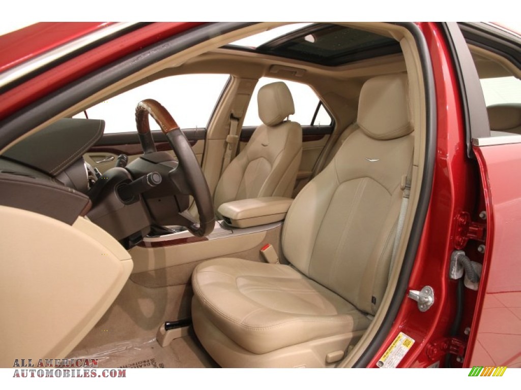 2012 CTS 4 3.0 AWD Sedan - Crystal Red Tintcoat / Cashmere/Cocoa photo #5