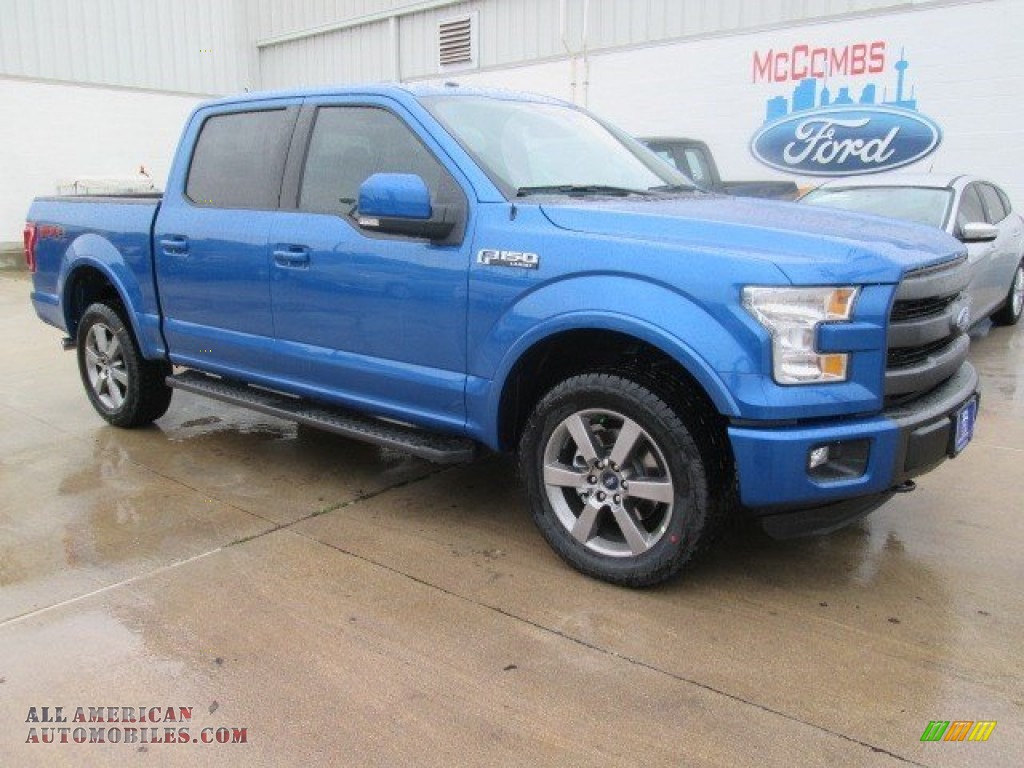2015 Ford F150 Lariat SuperCrew 4x4 in Blue Flame Metallic photo 2