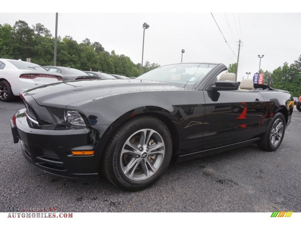 2014 Mustang V6 Premium Convertible - Black / Medium Stone photo #3