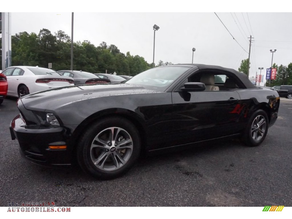 2014 Mustang V6 Premium Convertible - Black / Medium Stone photo #12