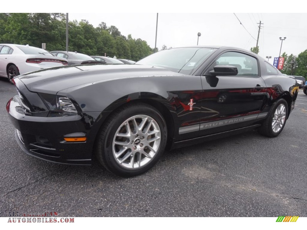 2014 Mustang V6 Premium Coupe - Black / Medium Stone photo #3