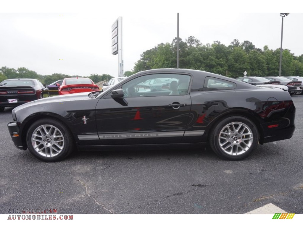 2014 Mustang V6 Premium Coupe - Black / Medium Stone photo #4