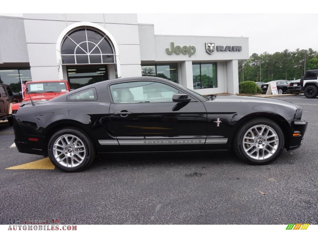 2014 Mustang V6 Premium Coupe - Black / Medium Stone photo #8