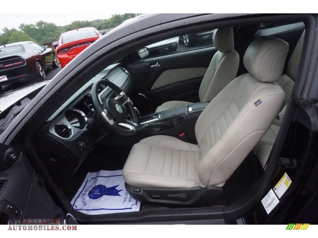 2014 Mustang V6 Premium Coupe - Black / Medium Stone photo #9