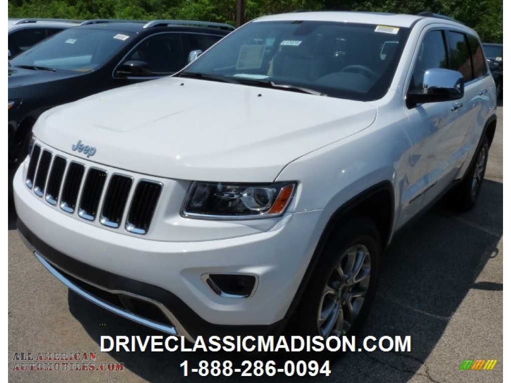 2015 Grand Cherokee Limited 4x4 - Bright White / Black/Light Frost Beige photo #1