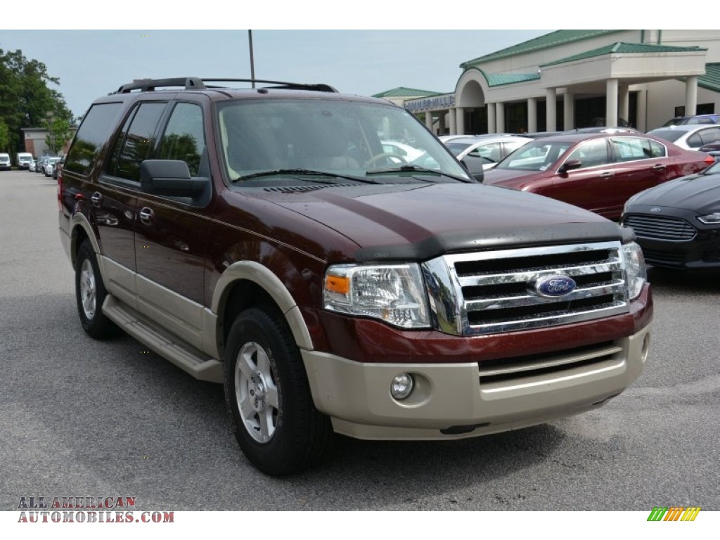 2009 Expedition Eddie Bauer - Royal Red Metallic / Charcoal Black Leather/Camel photo #1