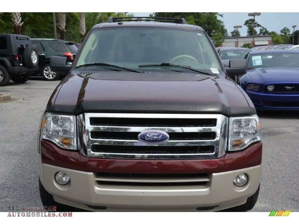 2009 Expedition Eddie Bauer - Royal Red Metallic / Charcoal Black Leather/Camel photo #3