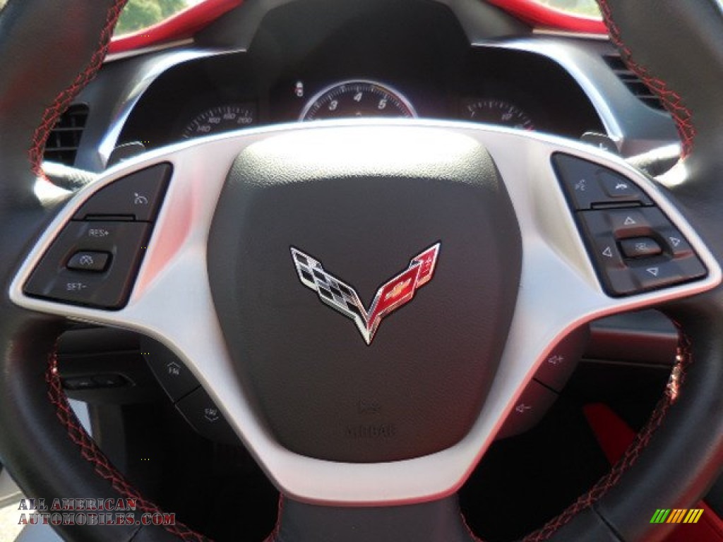 2015 Corvette Stingray Convertible - Arctic White / Adrenaline Red photo #20