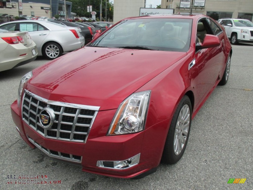 2012 CTS Coupe - Crystal Red Tintcoat / Cashmere/Cocoa photo #2