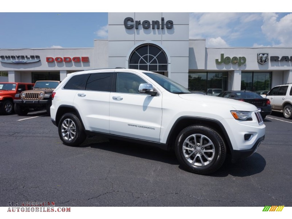 2015 Grand Cherokee Limited - Bright White / Black/Light Frost Beige photo #1