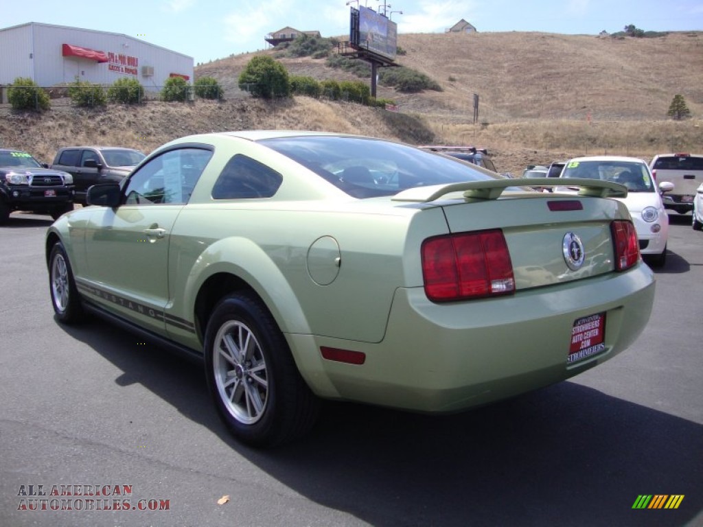 2005 Mustang V6 Deluxe Coupe - Legend Lime Metallic / Dark Charcoal photo #5
