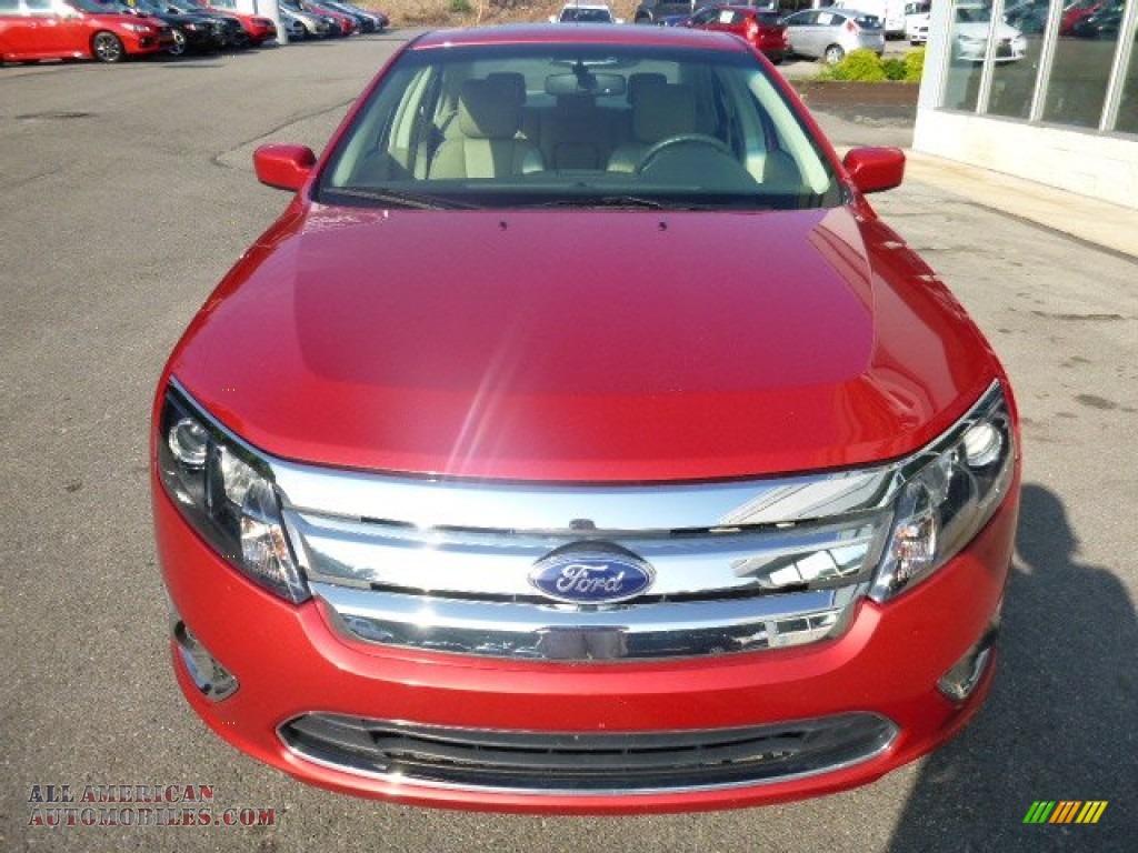 2012 Fusion SEL V6 - Red Candy Metallic / Camel photo #3