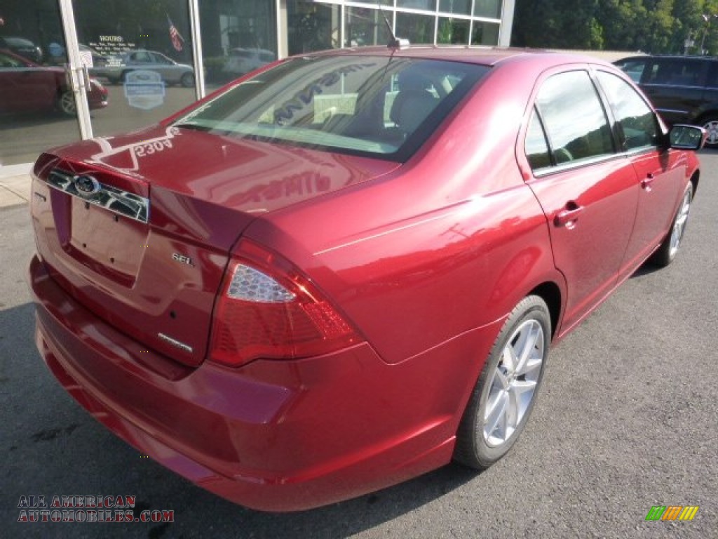 2012 Fusion SEL V6 - Red Candy Metallic / Camel photo #5