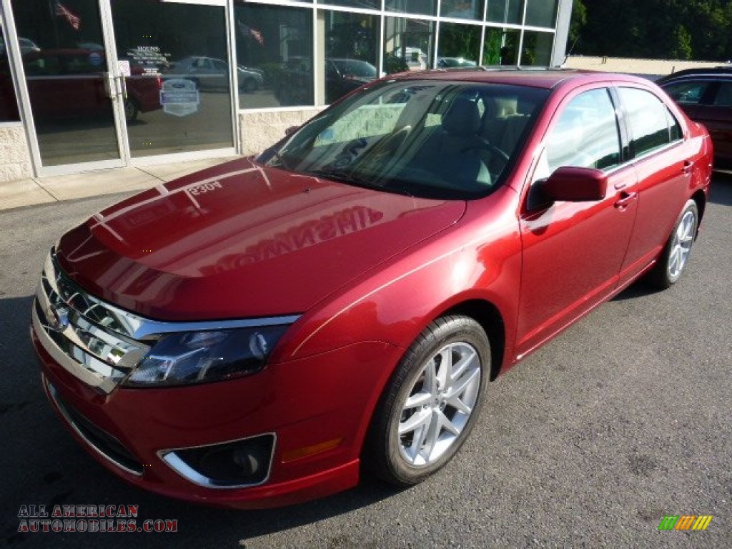 2012 Fusion SEL V6 - Red Candy Metallic / Camel photo #9