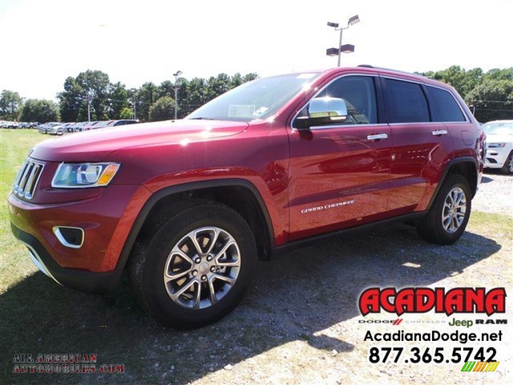 Deep Cherry Red Crystal Pearl / Black/Light Frost Beige Jeep Grand Cherokee Limited