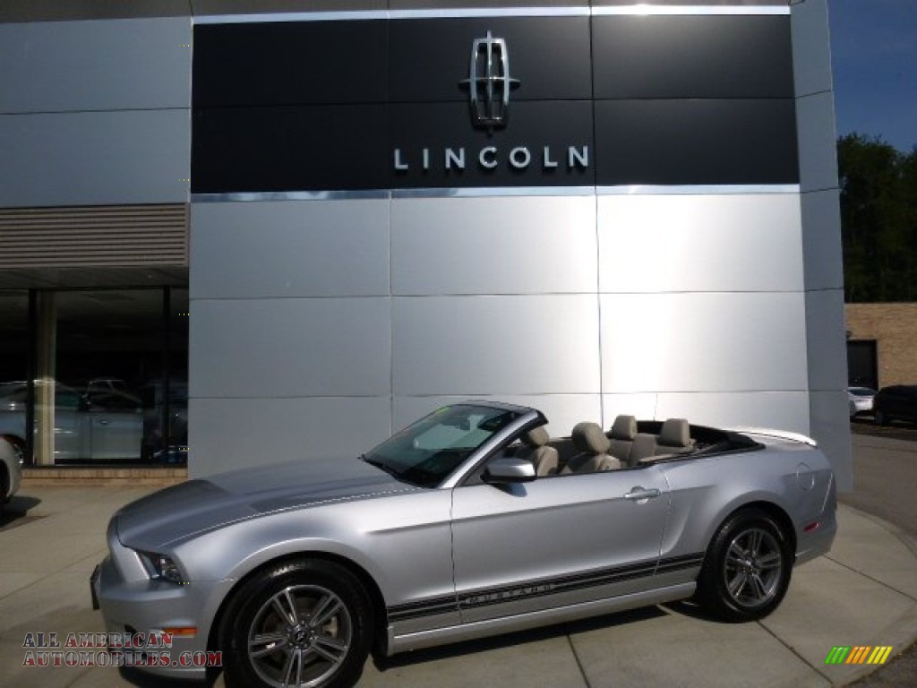 2013 Mustang V6 Premium Convertible - Ingot Silver Metallic / Stone photo #1