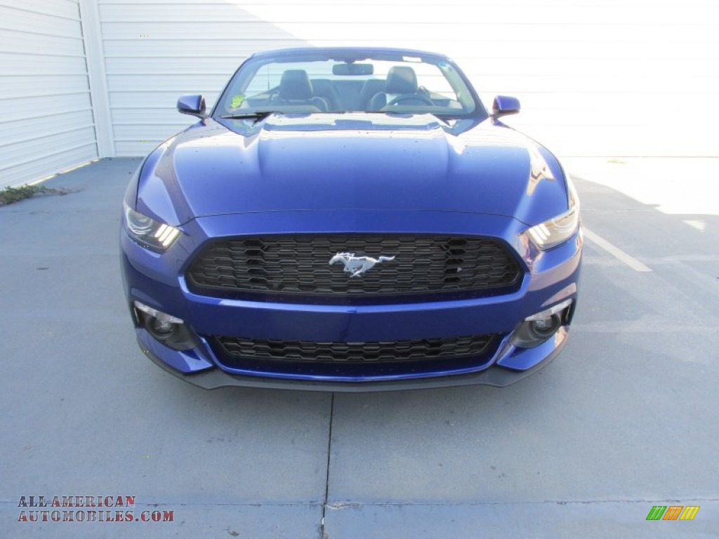 2016 Mustang EcoBoost Premium Convertible - Deep Impact Blue Metallic / Ebony photo #8