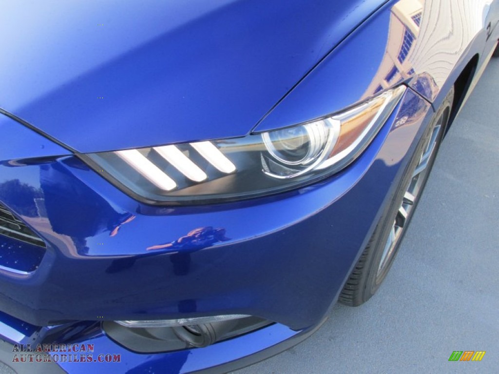 2016 Mustang EcoBoost Premium Convertible - Deep Impact Blue Metallic / Ebony photo #9