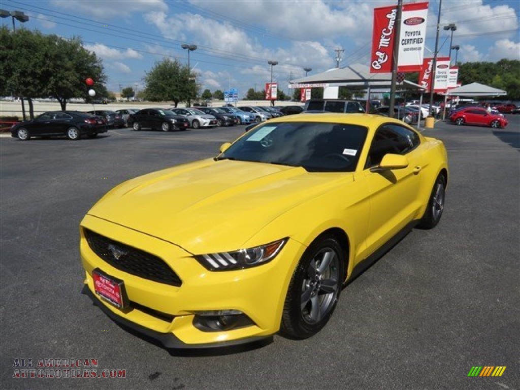2015 Mustang V6 Coupe - Triple Yellow Tricoat / Ebony photo #4