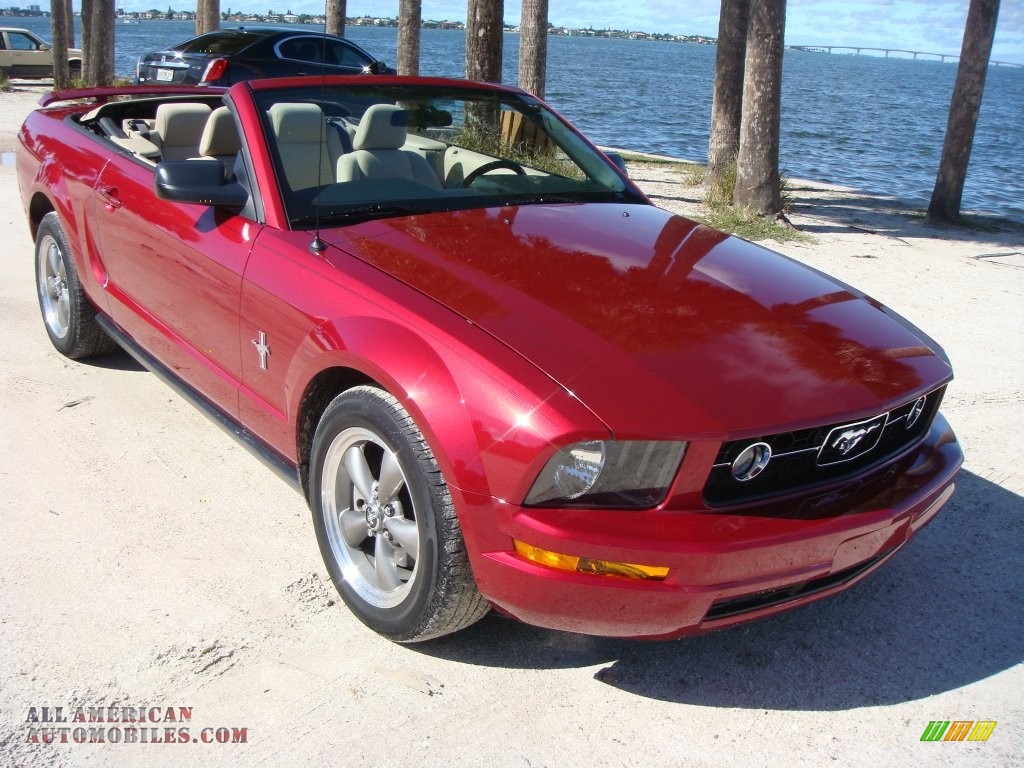 Redfire Metallic / Light Parchment Ford Mustang V6 Premium Convertible