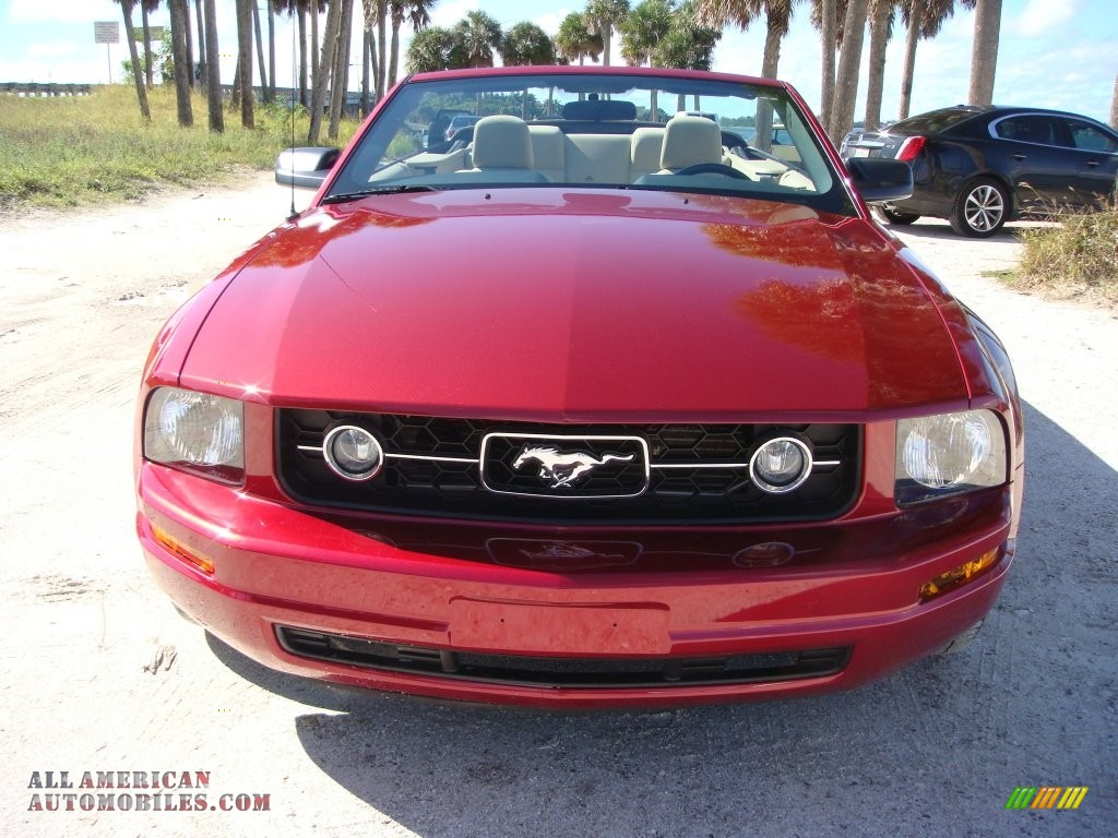 2006 Mustang V6 Premium Convertible - Redfire Metallic / Light Parchment photo #2