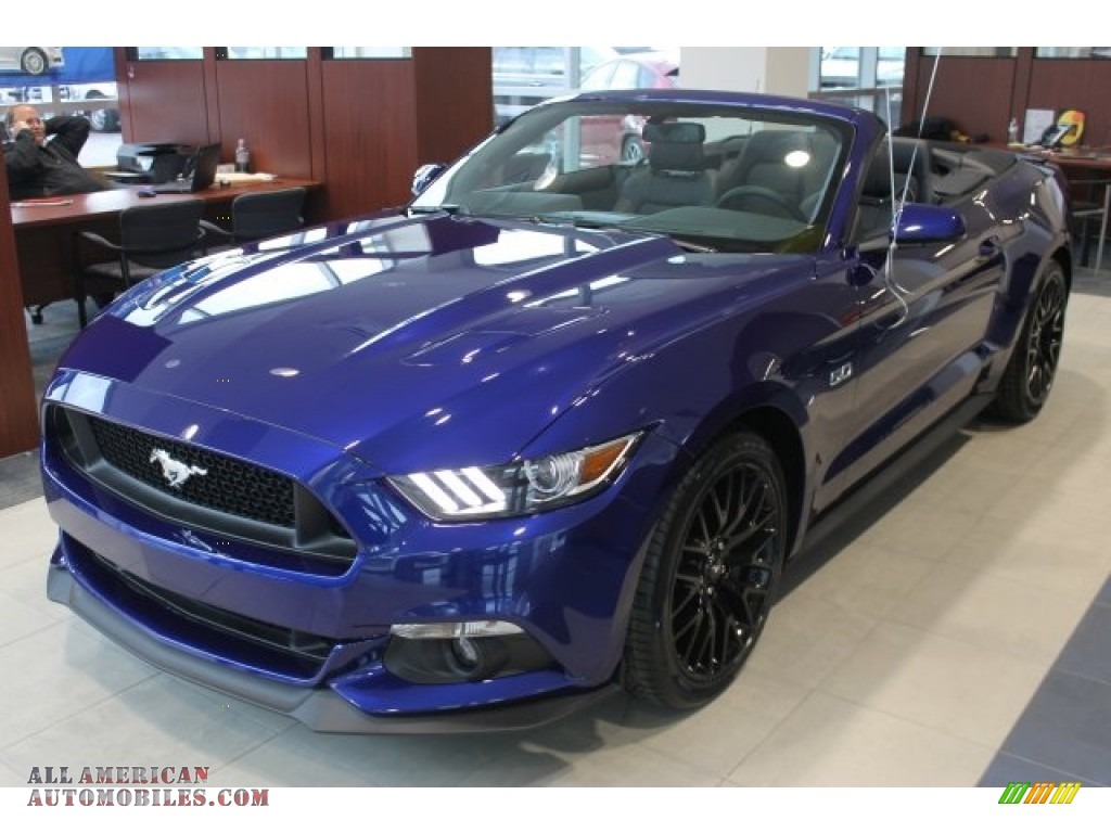 2016 Mustang GT Premium Convertible - Deep Impact Blue Metallic / Ebony photo #1