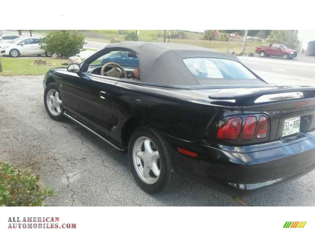 1998 Mustang V6 Convertible - Black / Saddle photo #3