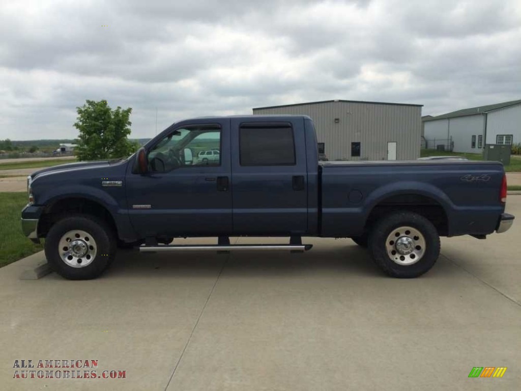 True Blue Metallic / Tan Ford F250 Super Duty XLT Crew Cab 4x4