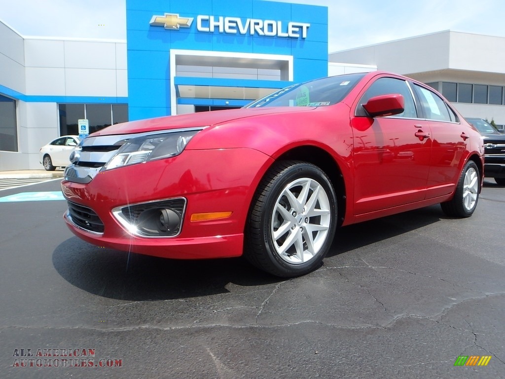 2012 Fusion SEL V6 - Red Candy Metallic / Charcoal Black photo #2